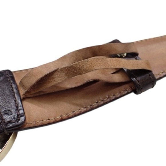 Authentic GUCCI Brown & Gold GG Embossed Monogram Leather Belt Size 85/34 - Picture 10 of 15